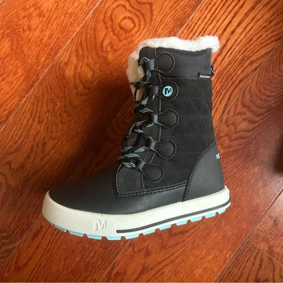 NWT MERRELL Heidi Waterproof Boot Size 11 Toddler Girl in Black - Picture 6 of 16